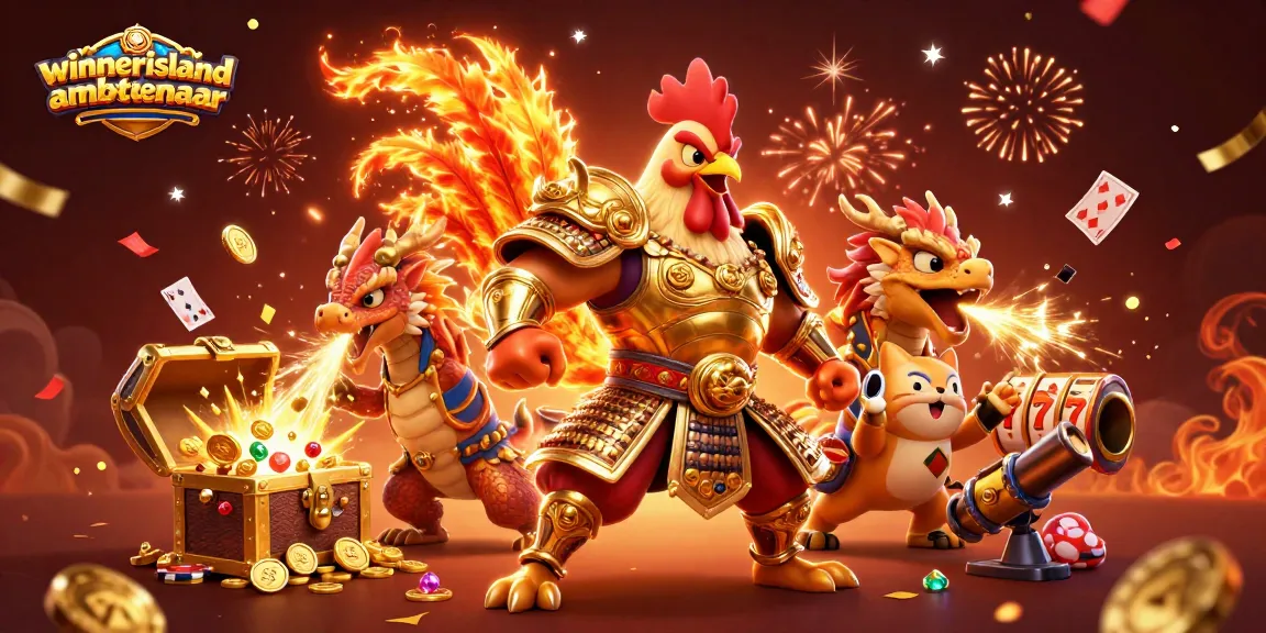 Experience thrill and excitement with winnerisland ambtenaar in this vibrant casino illustration showcasing iconic gaming elements.